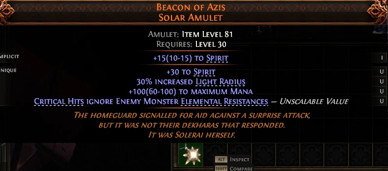 BEACON OF AZIS SOLAR AMULET