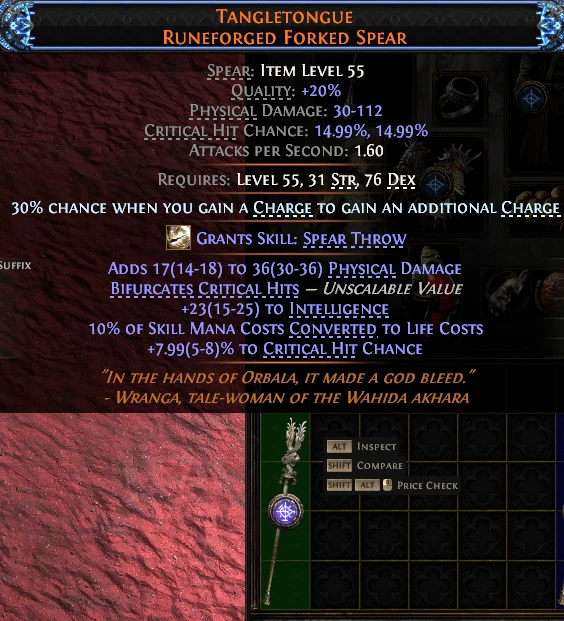 TANGLETONGUE RUNEFORGED FORKED SPEAR