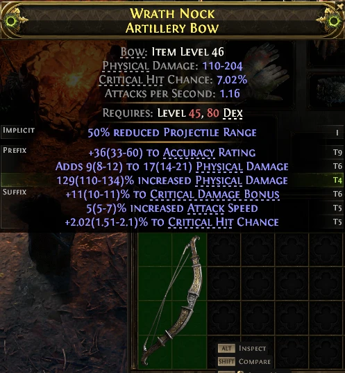 WRATH Nock ARTILLERY Bow