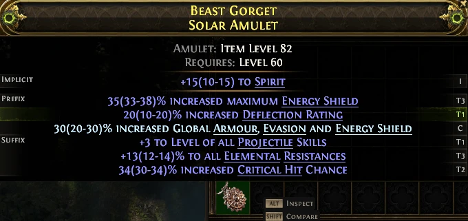 BEAST GORGET SOLAR AMULET