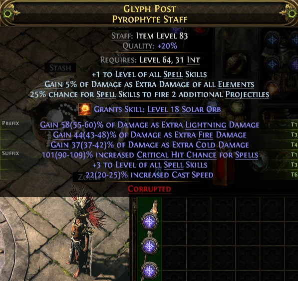 GLYPH POST PYROPHYTE STAFF