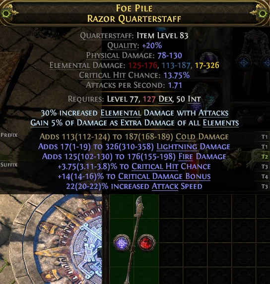FOE PILE RAZOR QUARTERSTAFF