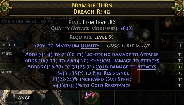 BRAMBLE TURN BREACH RING RELIC LOCKER VERISIUM ANVIL